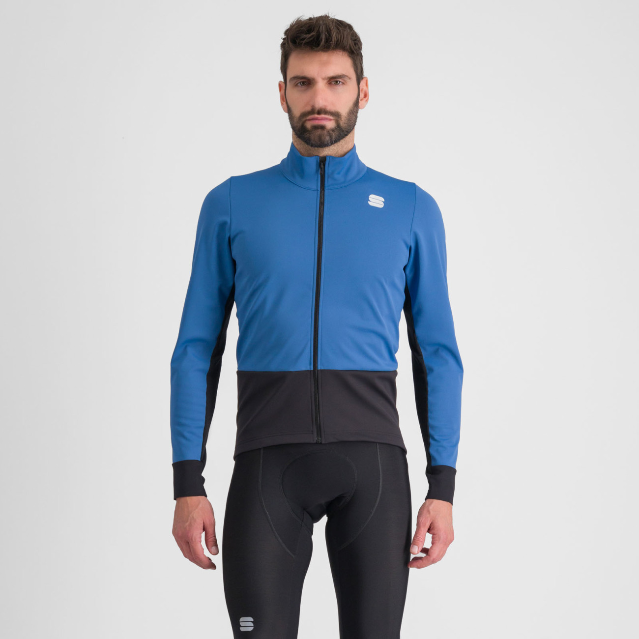 SPORTFUL Cyklistická vetruodolná bunda - NEO SOFTSHELL - modrá/čierna