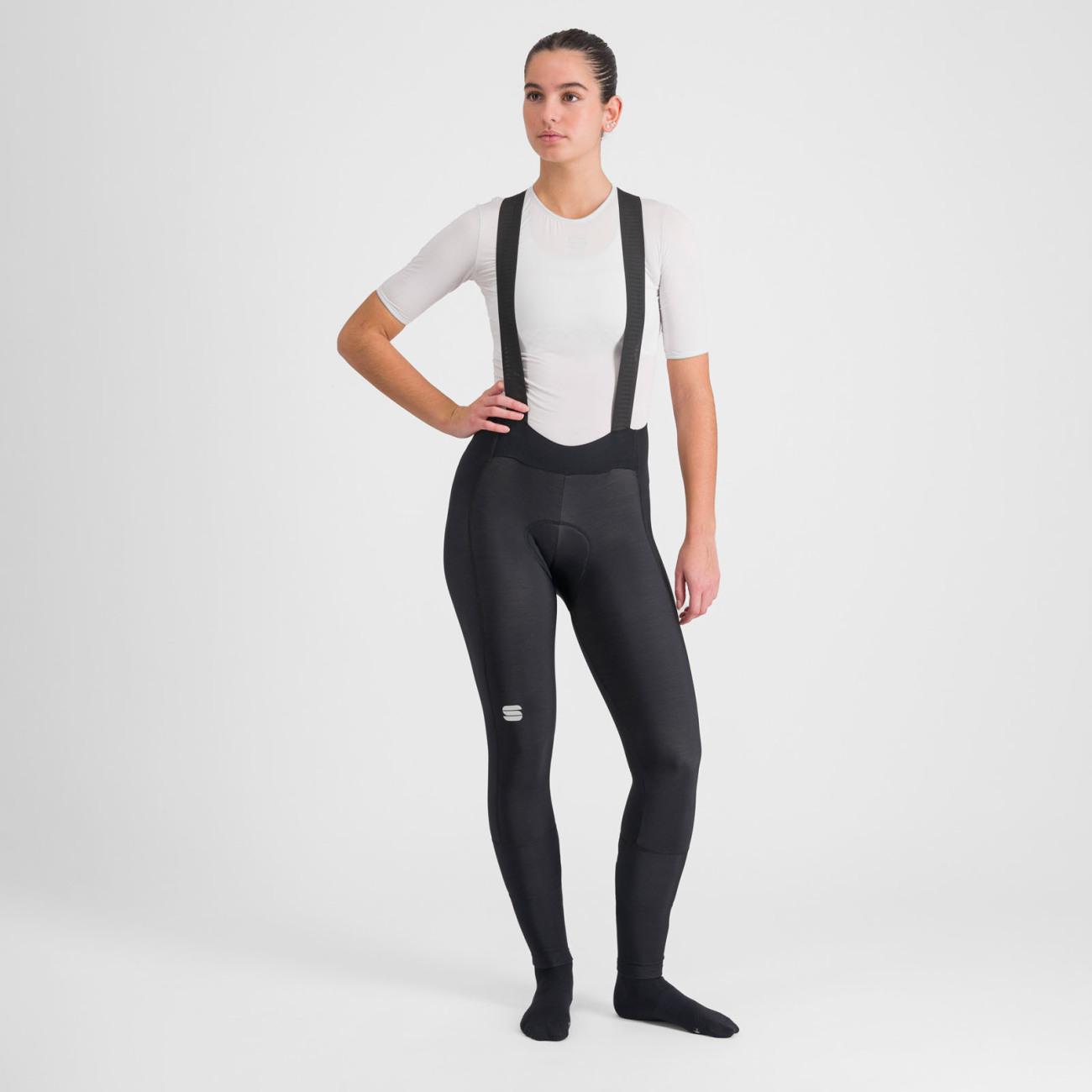 SPORTFUL Cyklistické nohavice dlhé s trakmi - BODYFIT PRO - čierna