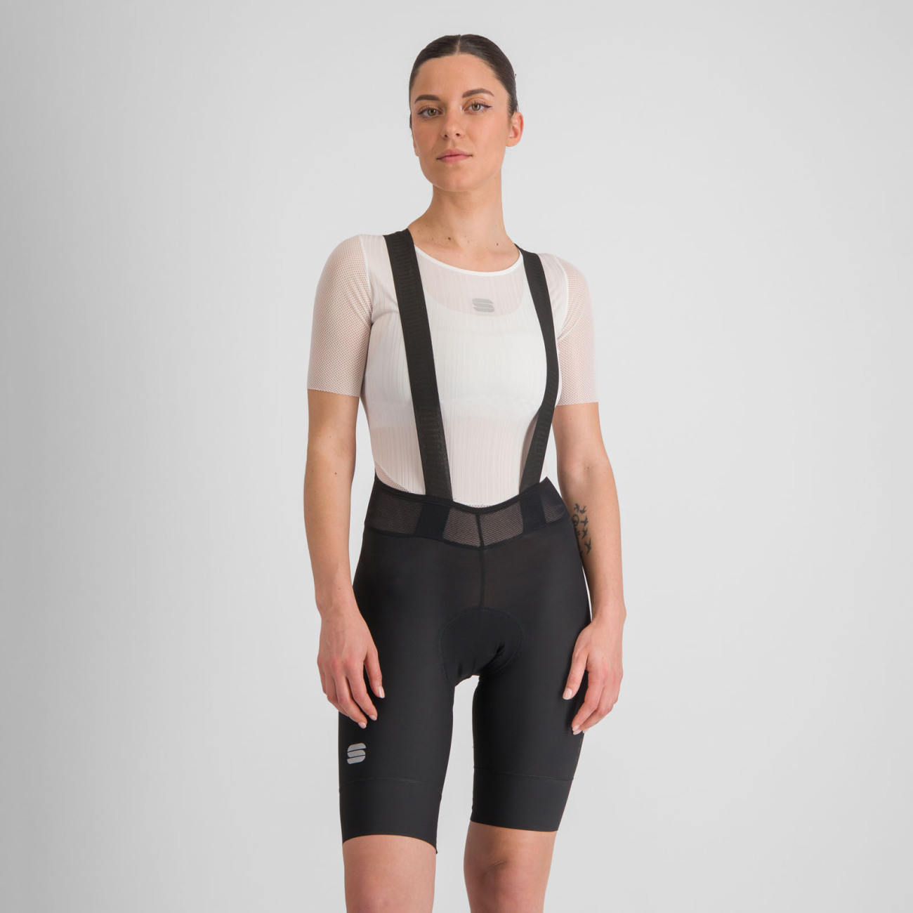 SPORTFUL Cyklistické nohavice krátke s trakmi - SRK - čierna