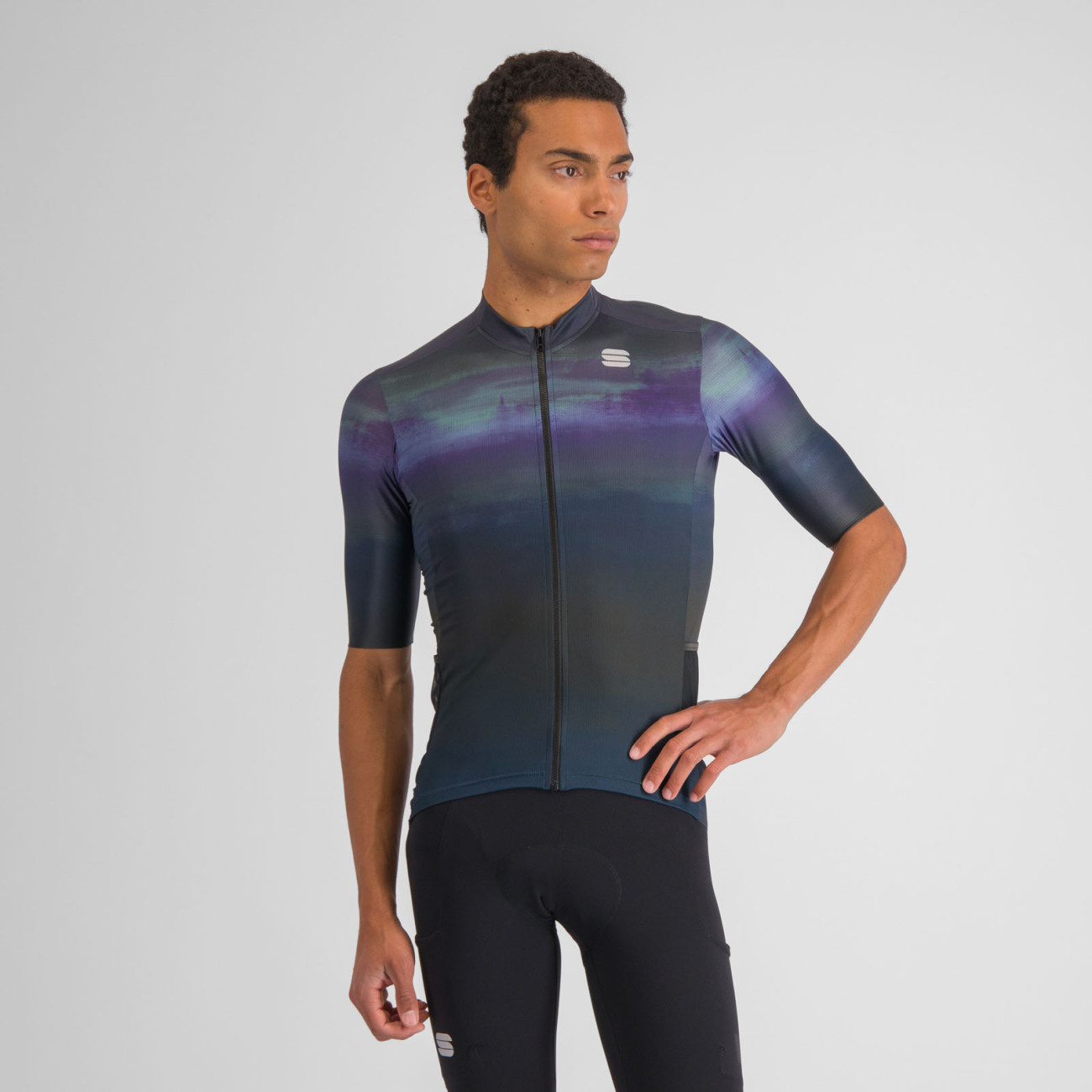 SPORTFUL Cyklistický dres s krátkym rukávom - FLOW SUPERGIARA - šedá/modrá 3XL