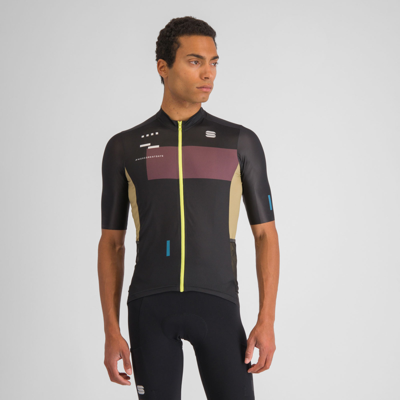 SPORTFUL Cyklistický dres s krátkym rukávom - BREAKOUT SUPERGIARA - čierna/hnedá M