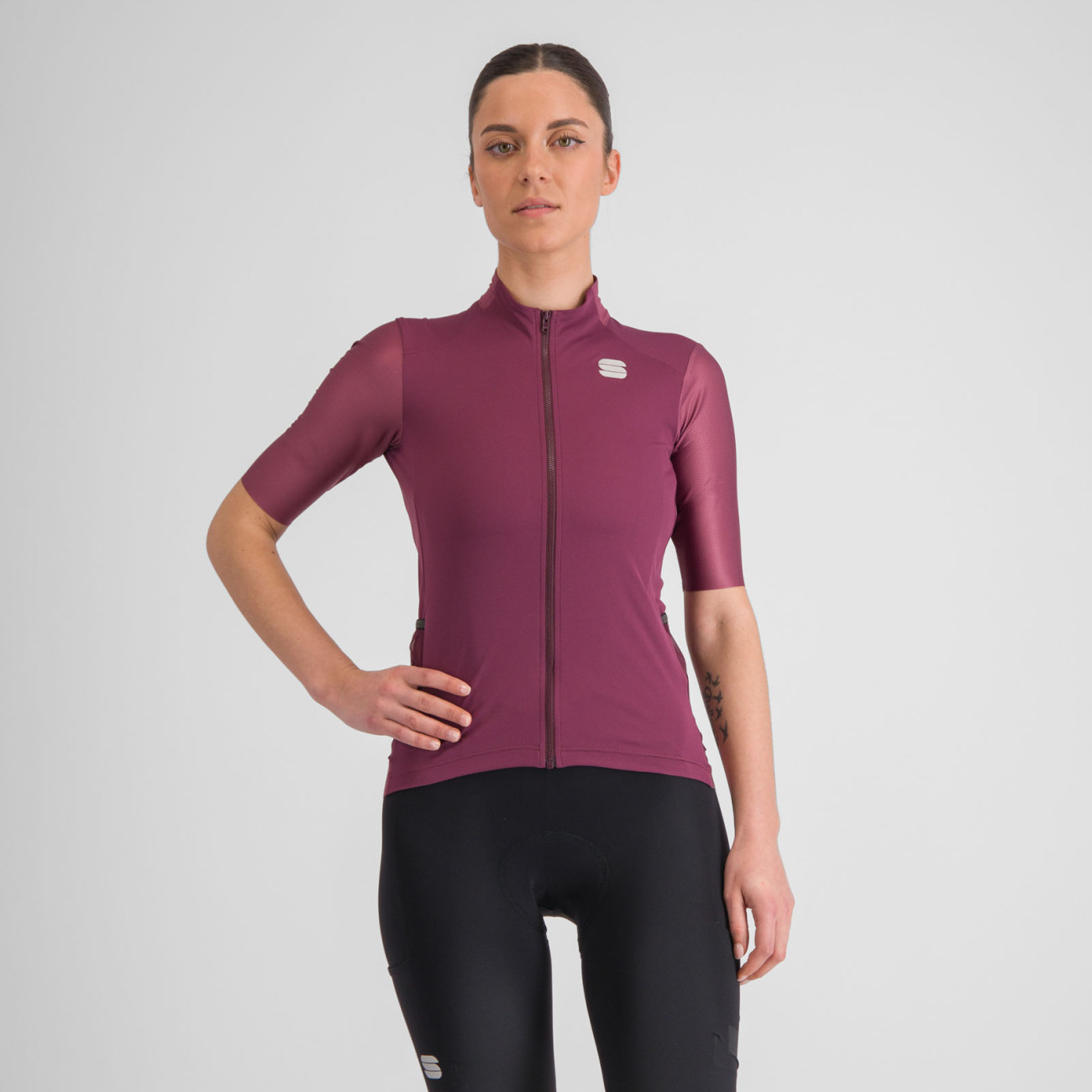 SPORTFUL Cyklistický dres s krátkym rukávom - SUPERGIARA - bordová