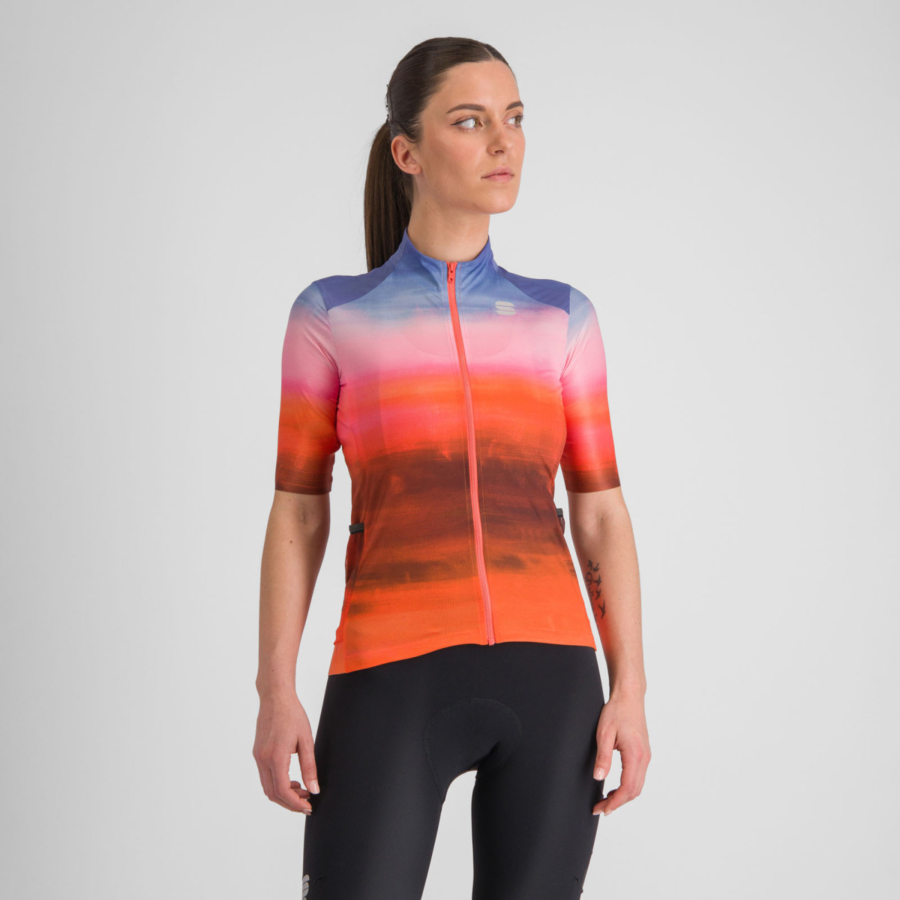SPORTFUL Cyklistický dres s krátkym rukávom - FLOW SUPERGIARA - červená/modrá