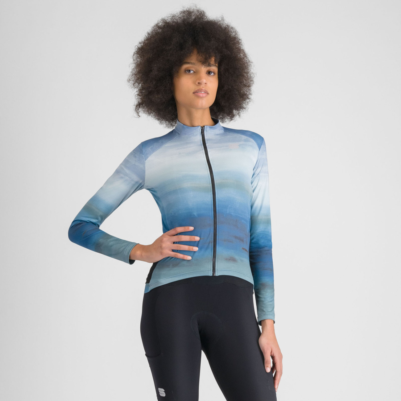 SPORTFUL Cyklistický dres s dlhým rukávom zimný - FLOW SUPERGIARA THERMAL W - modrá