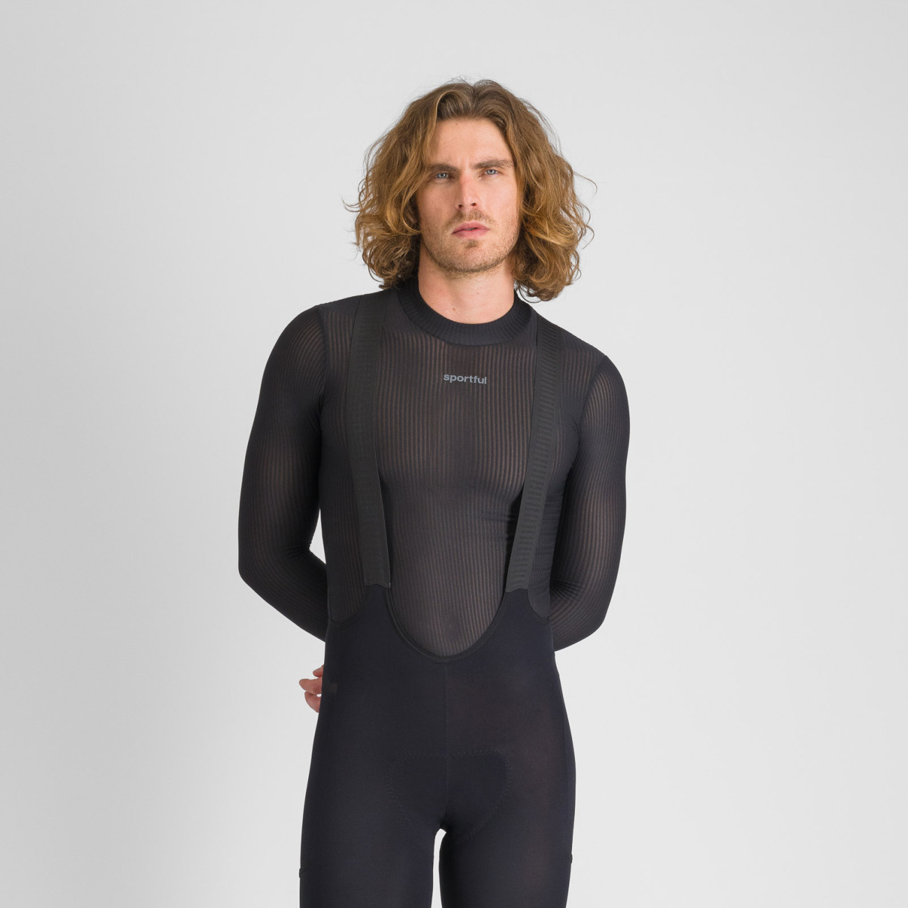 SPORTFUL Cyklistické tričko s dlhým rukávom - WINTER LAYER - čierna