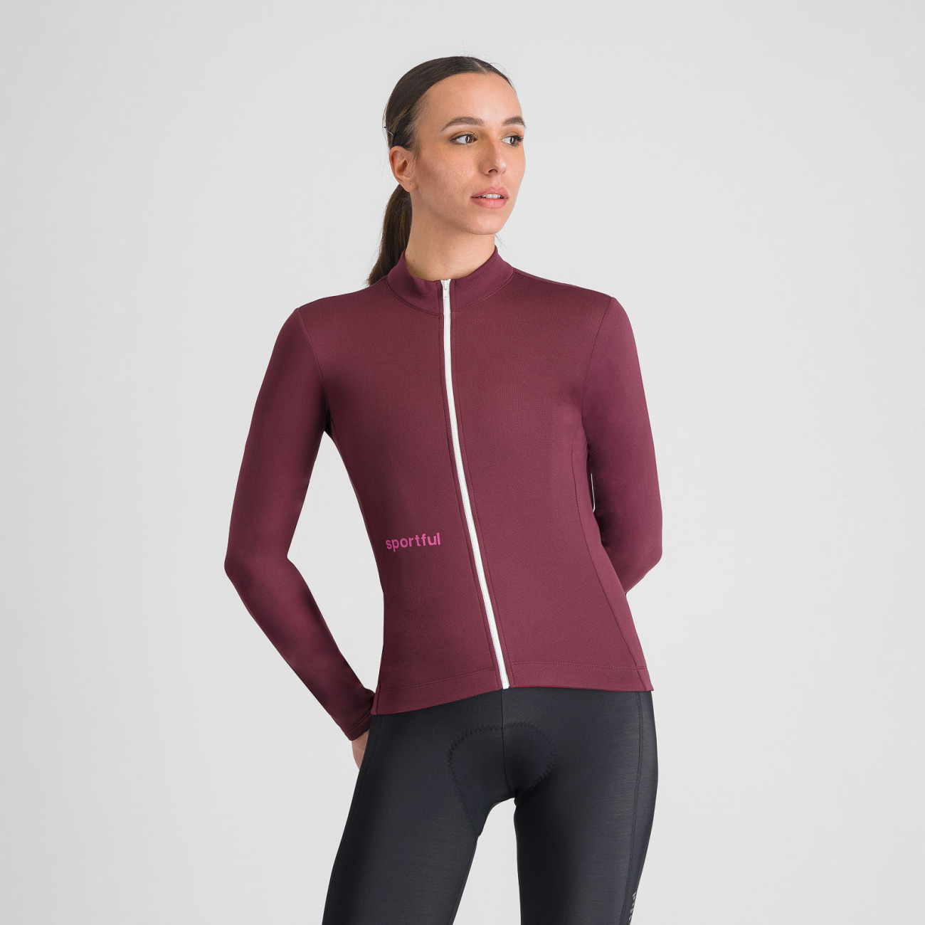 SPORTFUL Cyklistický dres s dlhým rukávom zimný - CLASSIC THERMAL - bordová