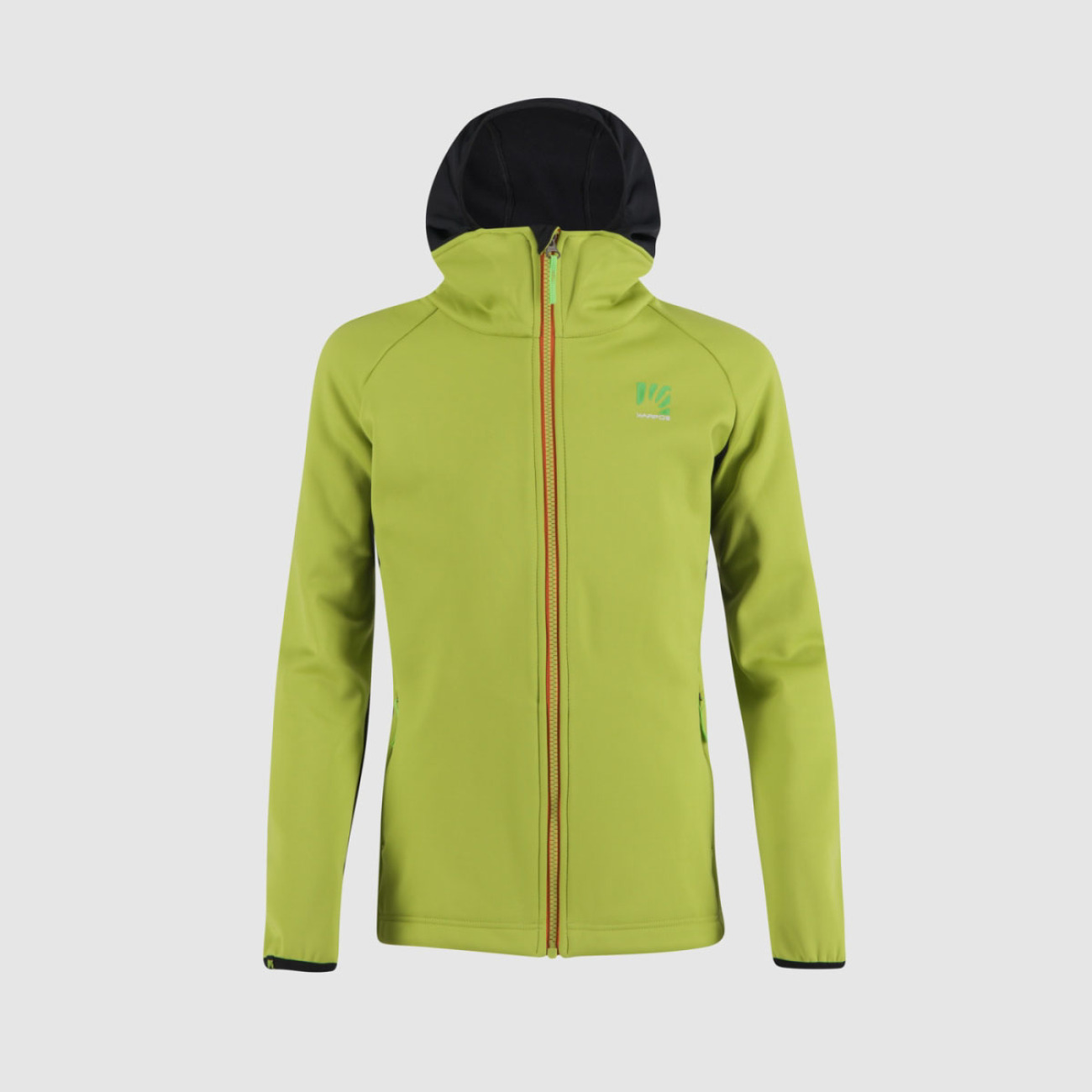 KARPOS Cyklistická vetruodolná bunda - LAVAREDO WINTER KIDS - zelená/čierna