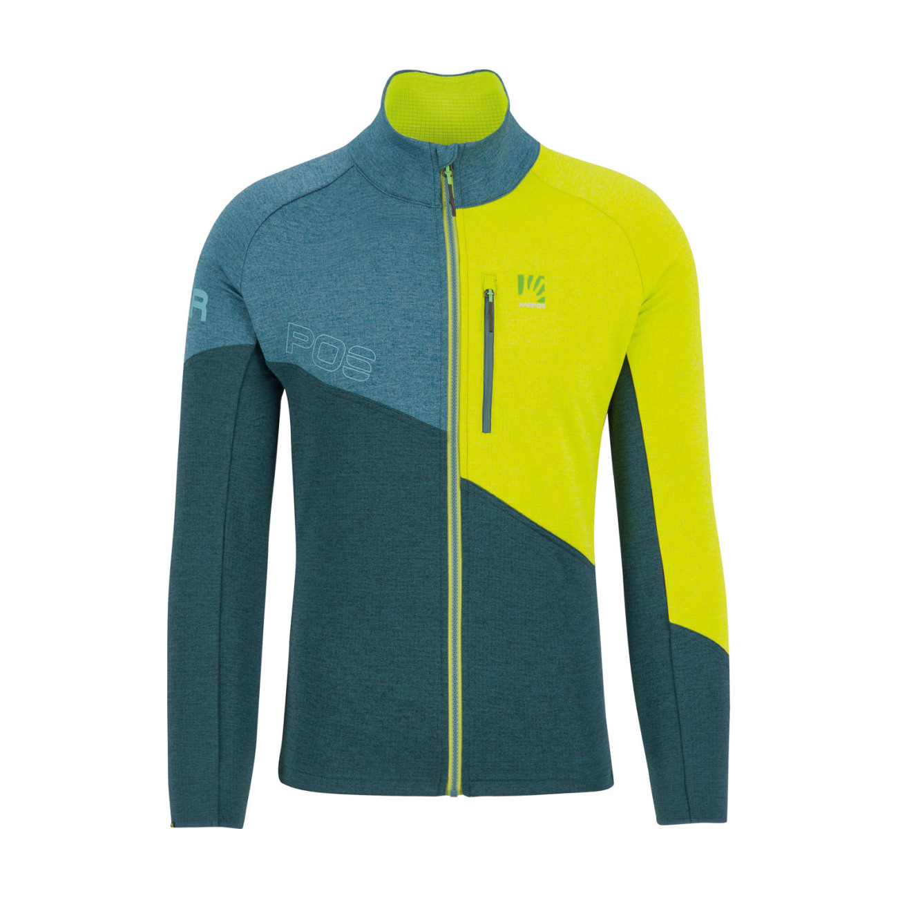 KARPOS mikina - VAL VIOLA FULL-ZIP - zelená/žltá