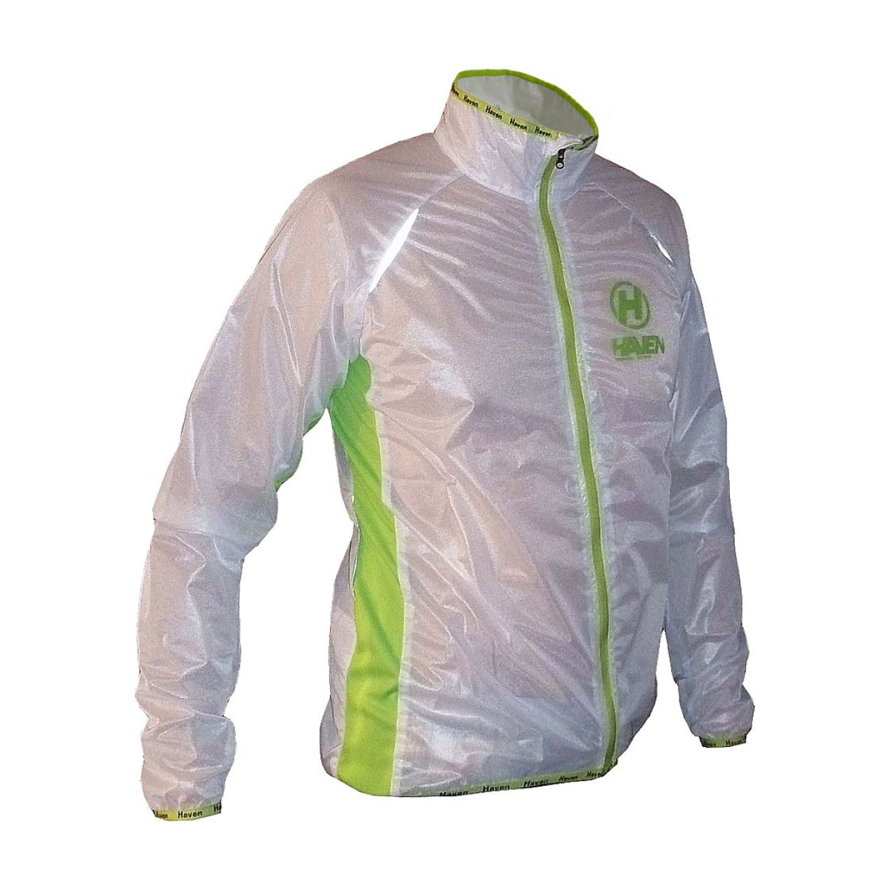 HAVEN Cyklistická vetruodolná bunda - ULTRALIGHT - biela/zelená