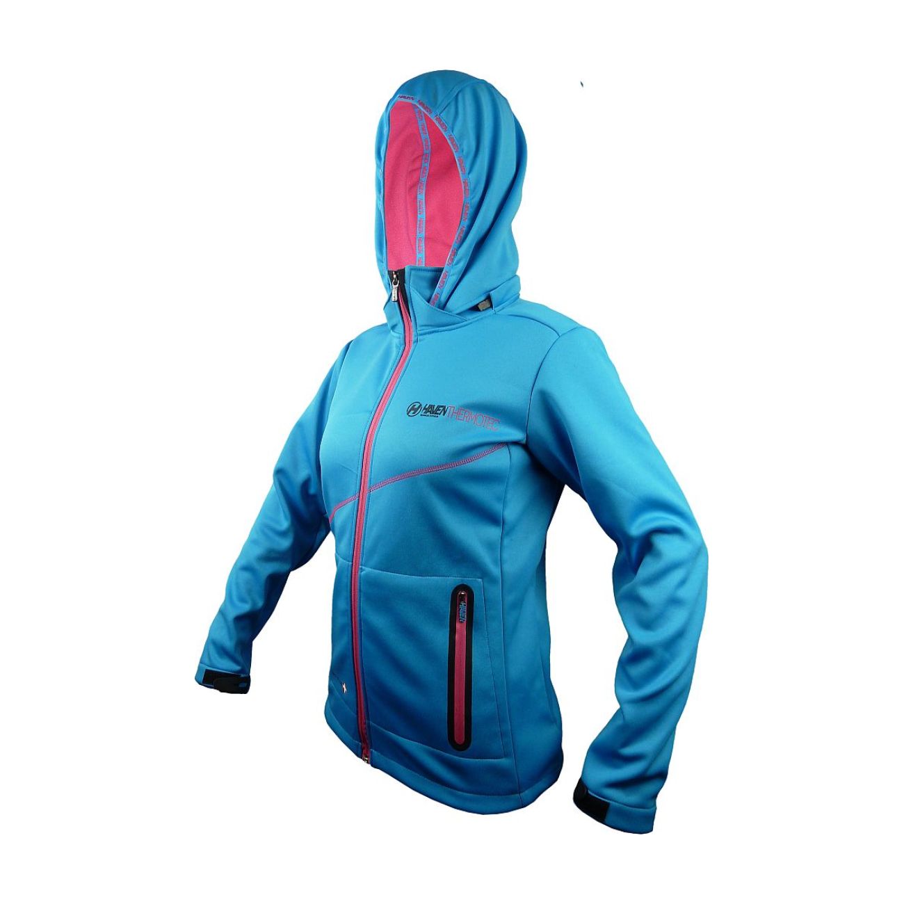 
                HAVEN Cyklistická zateplená bunda - THERMOTEC WOMEN - modrá/ružová XS
            