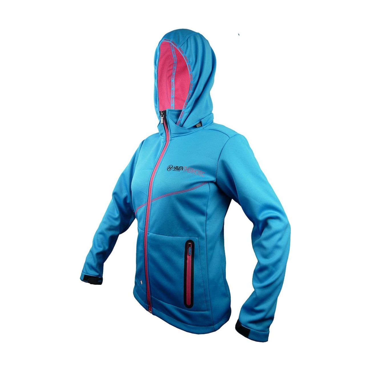 HAVEN Cyklistická zateplená bunda - THERMOTEC WOMEN - modrá/ružová
