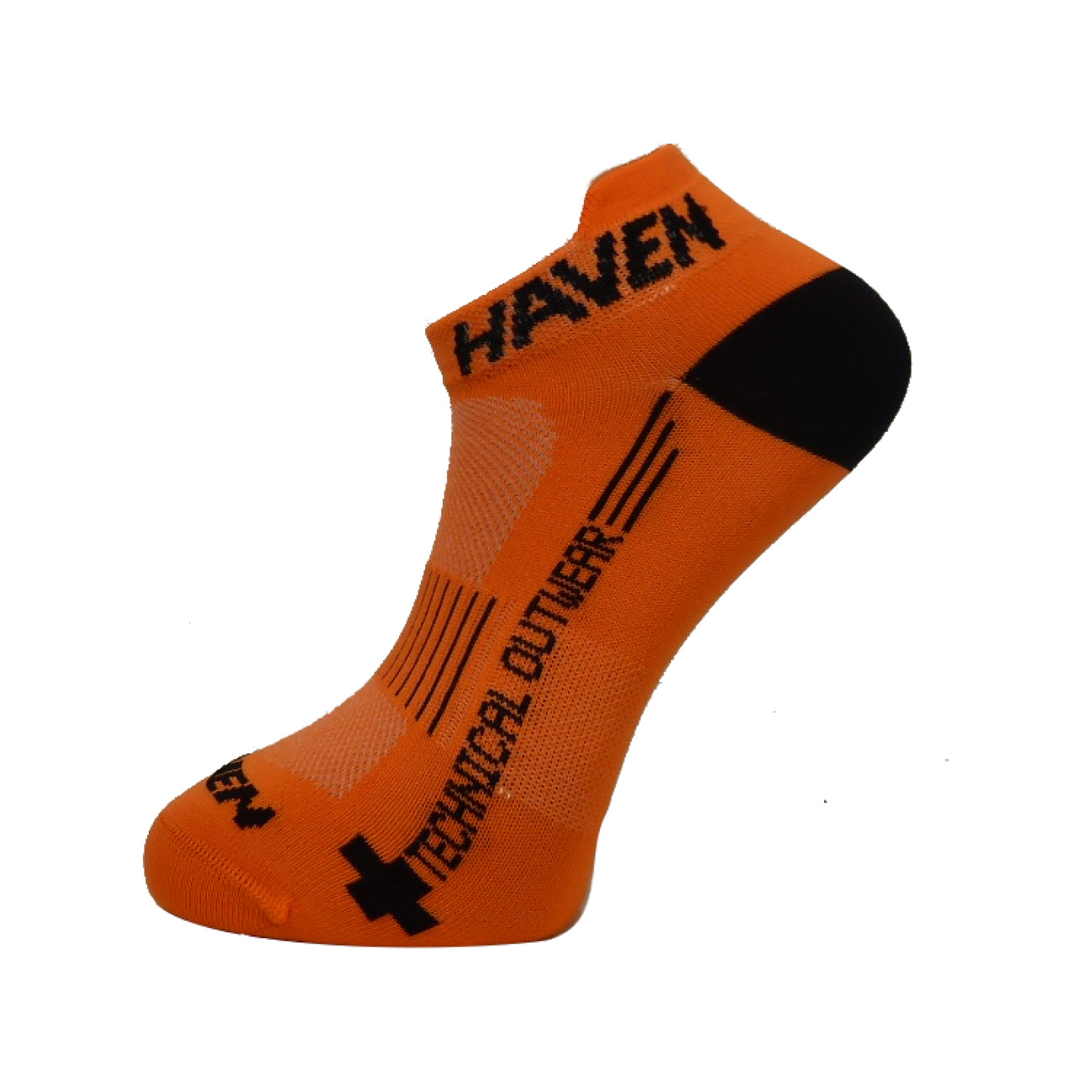 HAVEN Cyklistické ponožky členkové - SNAKE SILVER NEO 2PAK - oranžová/čierna