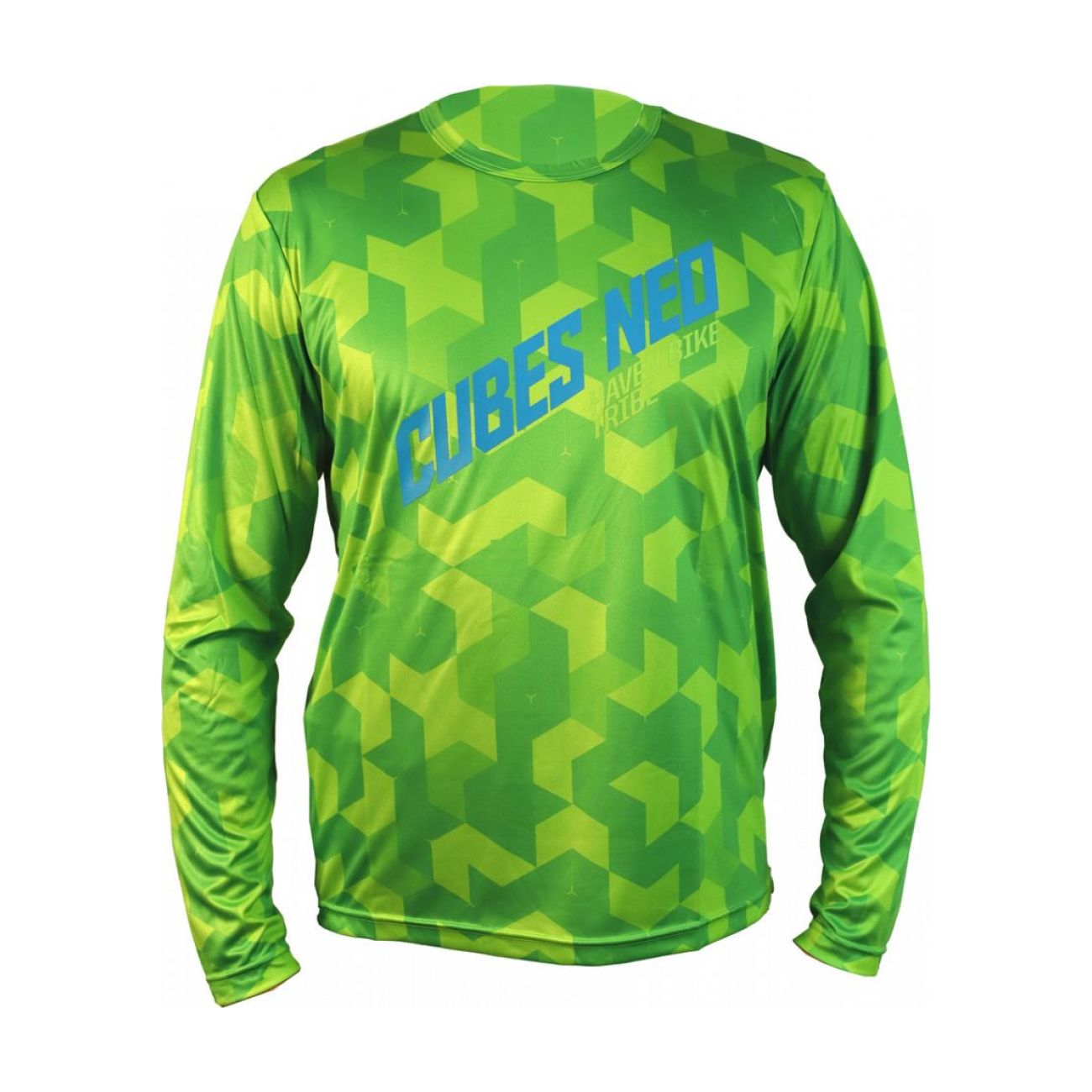 
                HAVEN Cyklistický dres s dlhým rukávom letný - CUBES NEO LONG - zelená 2XL
            