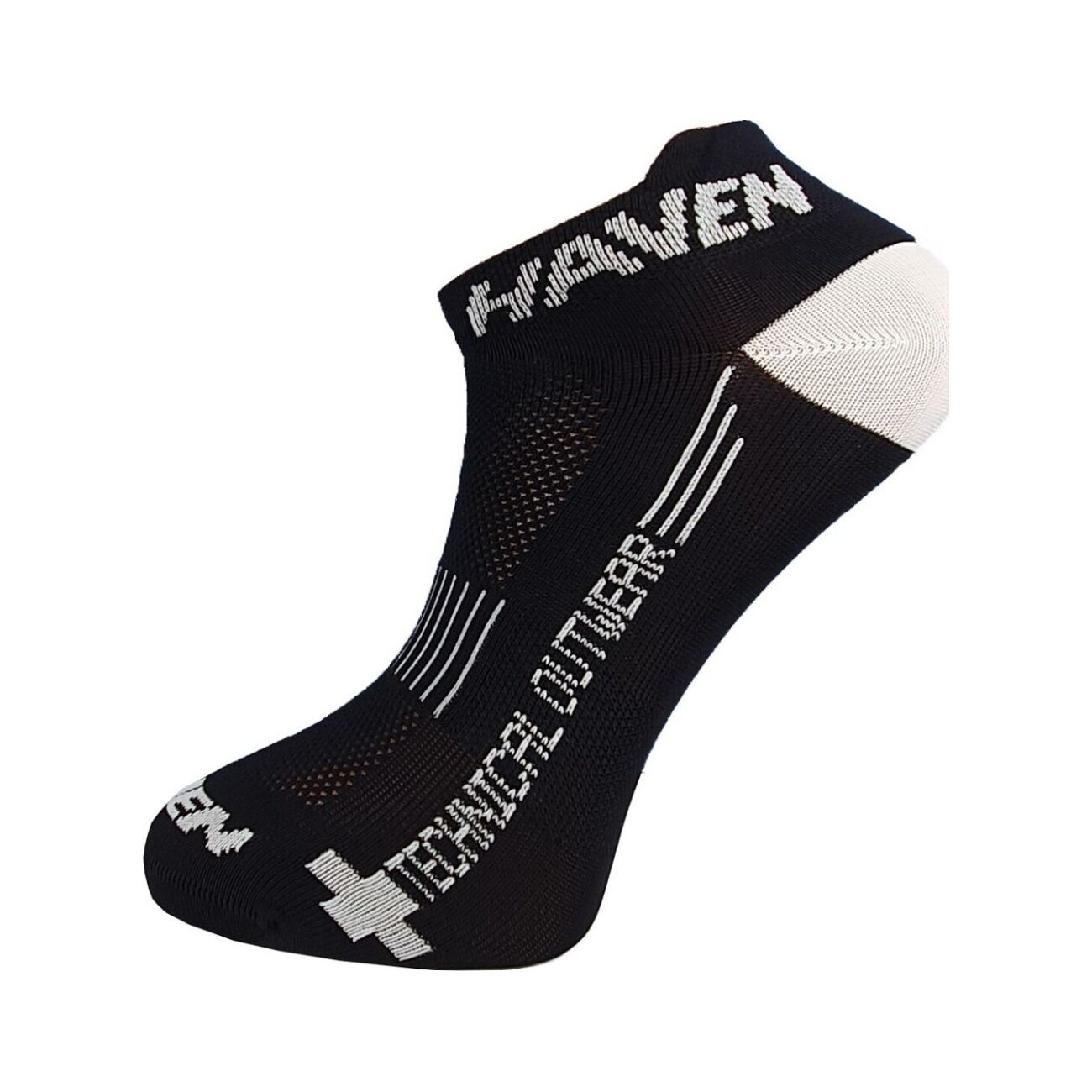 HAVEN Cyklistické ponožky členkové - SNAKE SILVER NEO 2PAK - čierna/biela