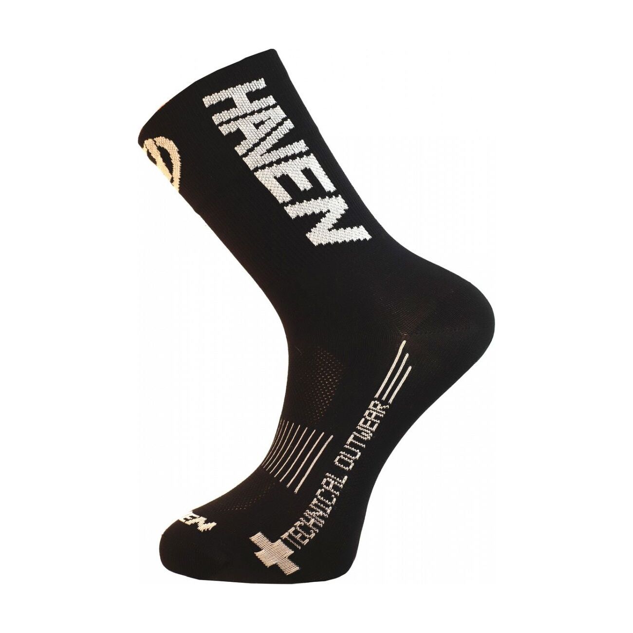 HAVEN Cyklistické ponožky klasické - LITE SILVER NEO LONG 2PAK - čierna/biela 42-43