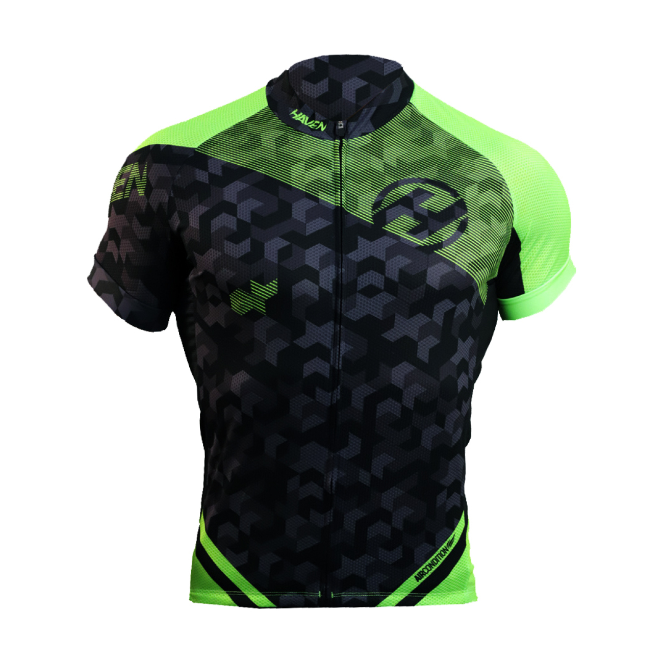 
                HAVEN Cyklistický dres s krátkym rukávom - SINGLETRAIL - čierna/zelená
            