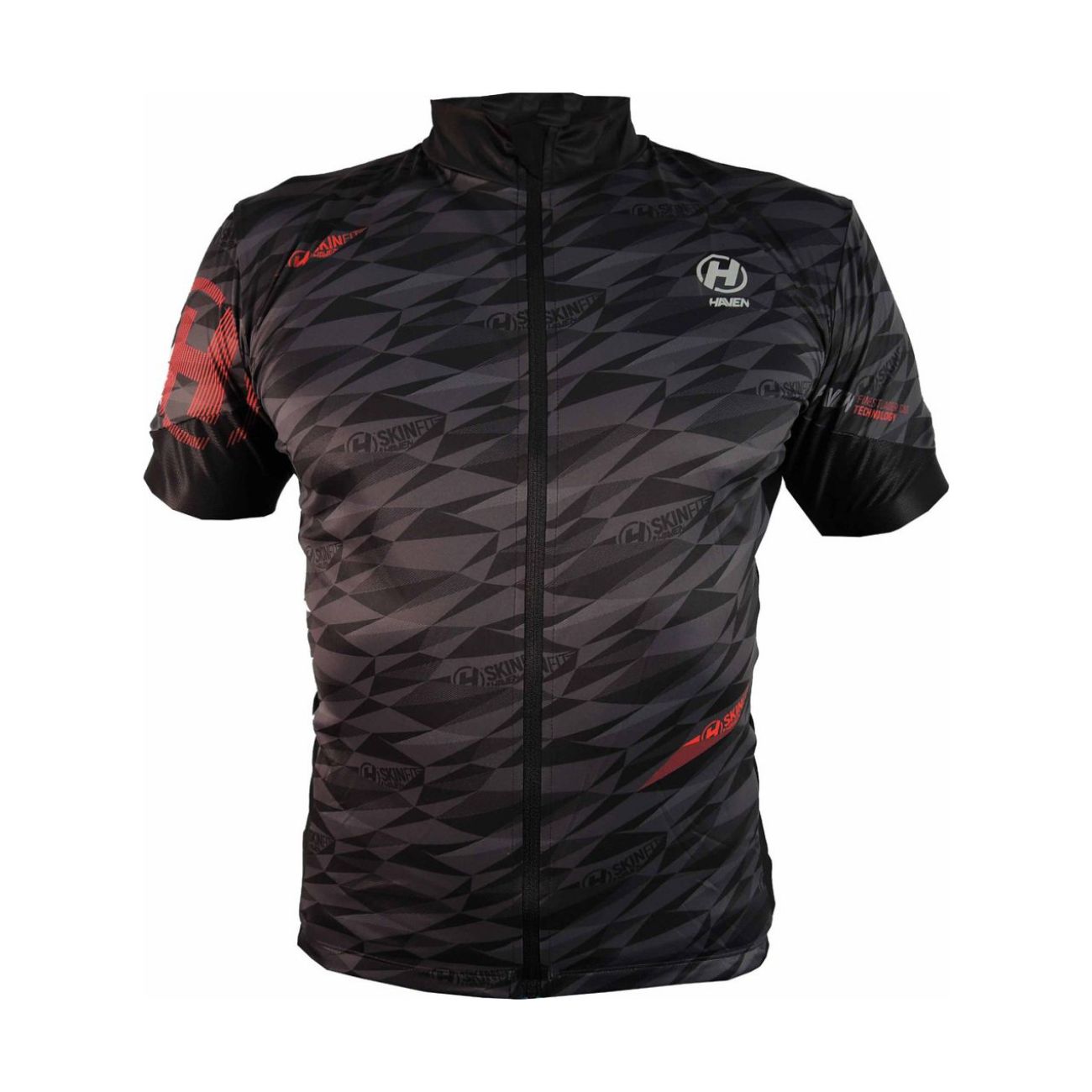 
                HAVEN Cyklistický dres s krátkym rukávom - SKINFIT - čierna/červená XL
            