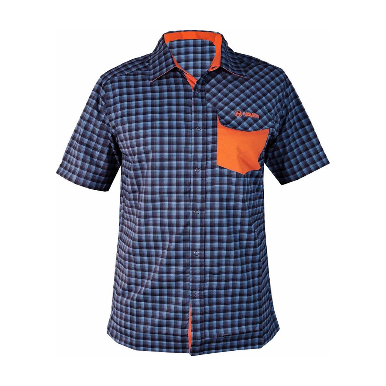 HAVEN košeľa - AGNESS SLIMFIT - modrá/oranžová L