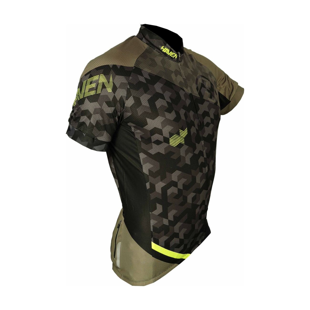 
                HAVEN Cyklistický dres s krátkym rukávom - SINGLETRAIL - zelená/žltá L
            
