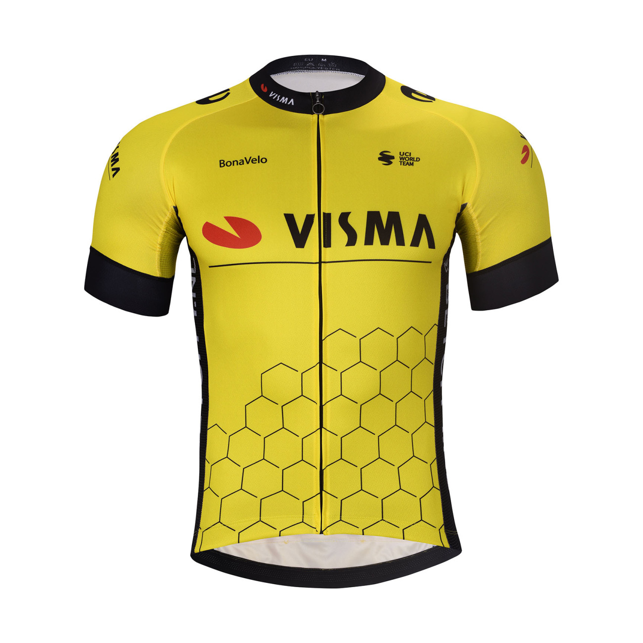 BONAVELO Cyklistický dres s krátkym rukávom - VISMA 2025 - žltá/čierna