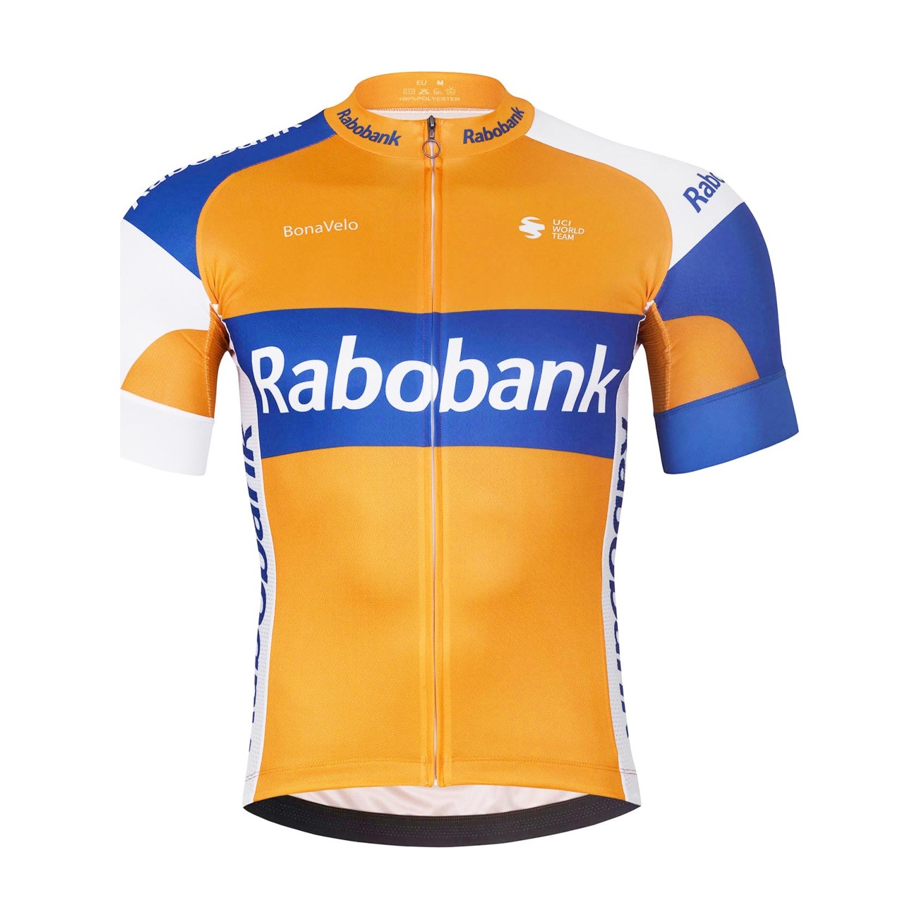 BONAVELO Cyklistický dres s krátkym rukávom - RABOBANK - oranžová/modrá 6XL