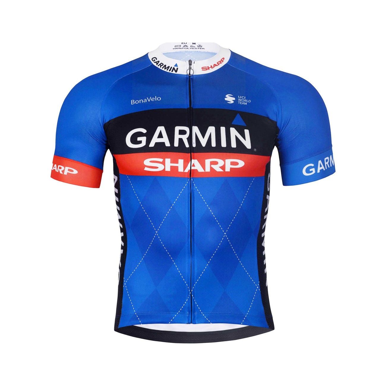 BONAVELO Cyklistický dres s krátkym rukávom - GARMIN SHARP - modrá/čierna 2XL