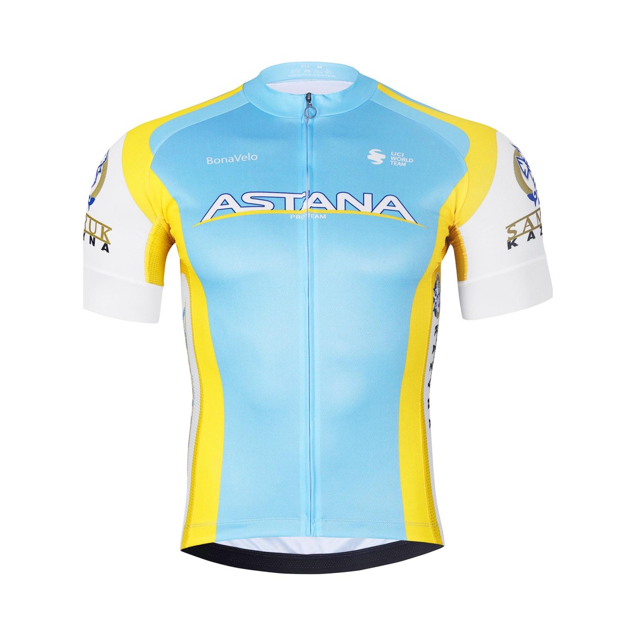BONAVELO Cyklistický dres s krátkym rukávom - ASTANA - žltá/tyrkysová S