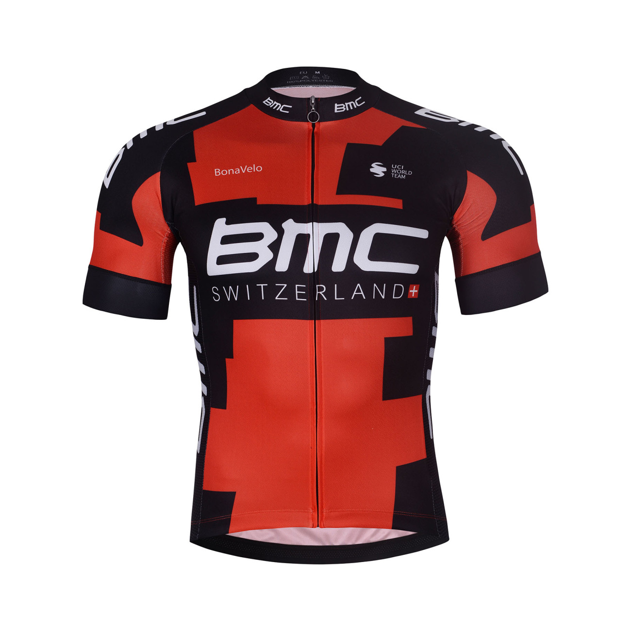 BONAVELO Cyklistický dres s krátkym rukávom - BMC - červená/čierna 4XL