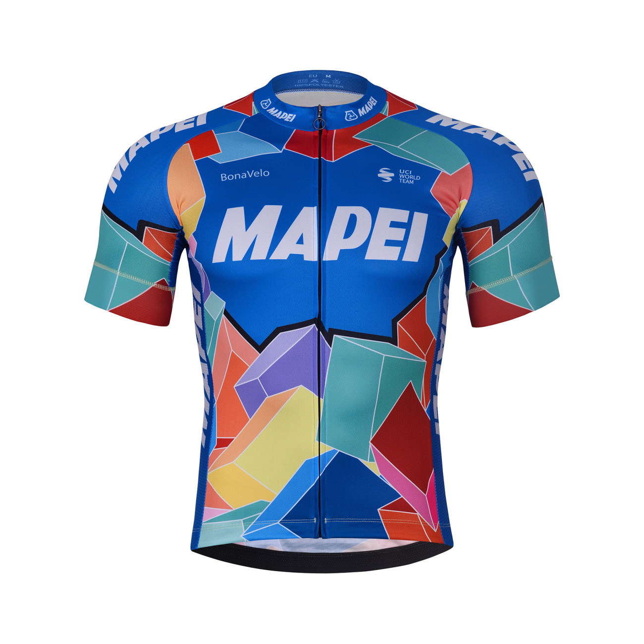 BONAVELO Cyklistický dres s krátkym rukávom - MAPEI - modrá/viacfarebná M