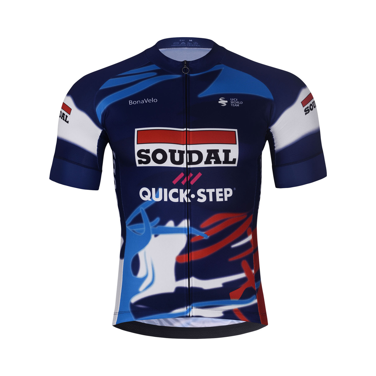 BONAVELO Cyklistický dres s krátkym rukávom - SOUDAL-QUICKSTEP 2025 - modrá/biela