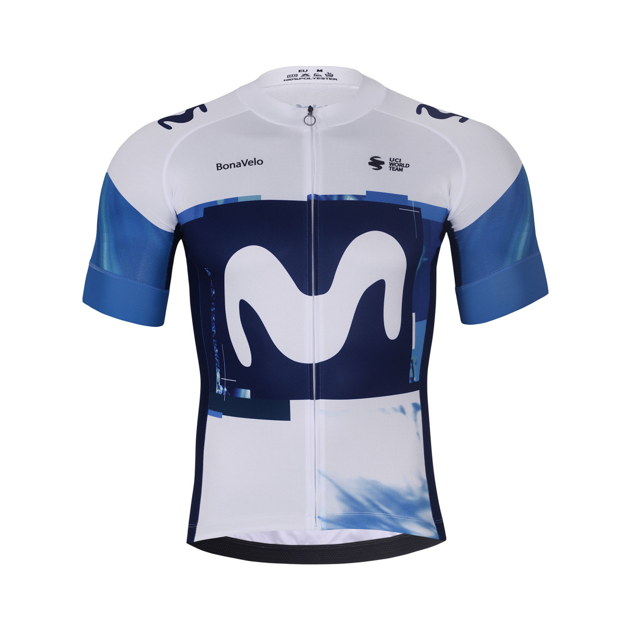 BONAVELO Cyklistický dres s krátkym rukávom - MOVISTAR 2025 - biela/modrá
