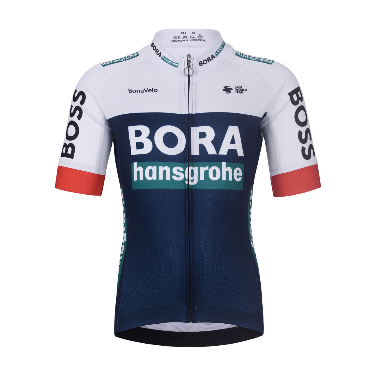 BONAVELO Cyklistický dres s krátkym rukávom - BORA KID 2025 - modrá/viacfarebná M-145cm