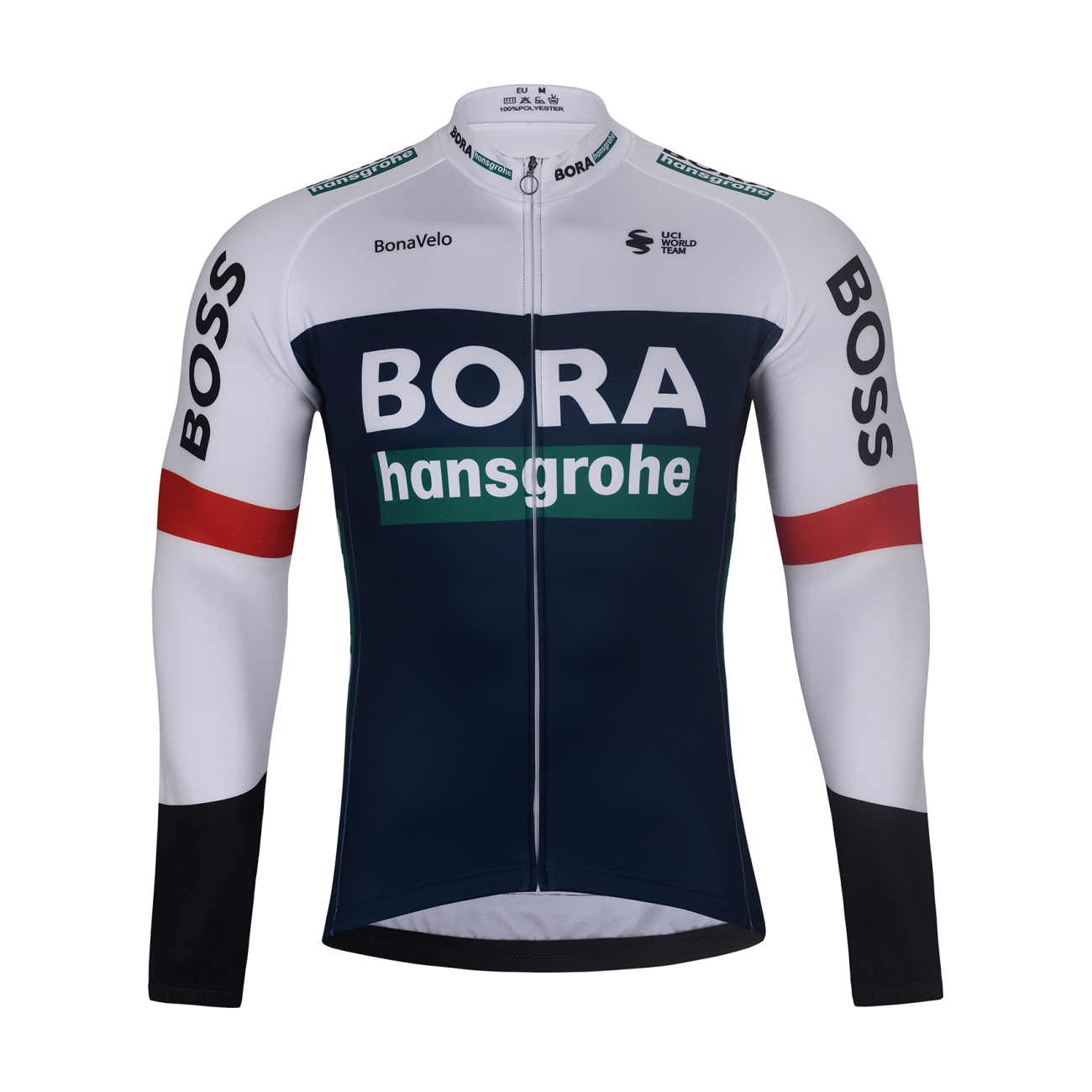 BONAVELO Cyklistický dres s dlhým rukávom zimný - BORA 2025 WINTER - modrá/biela L