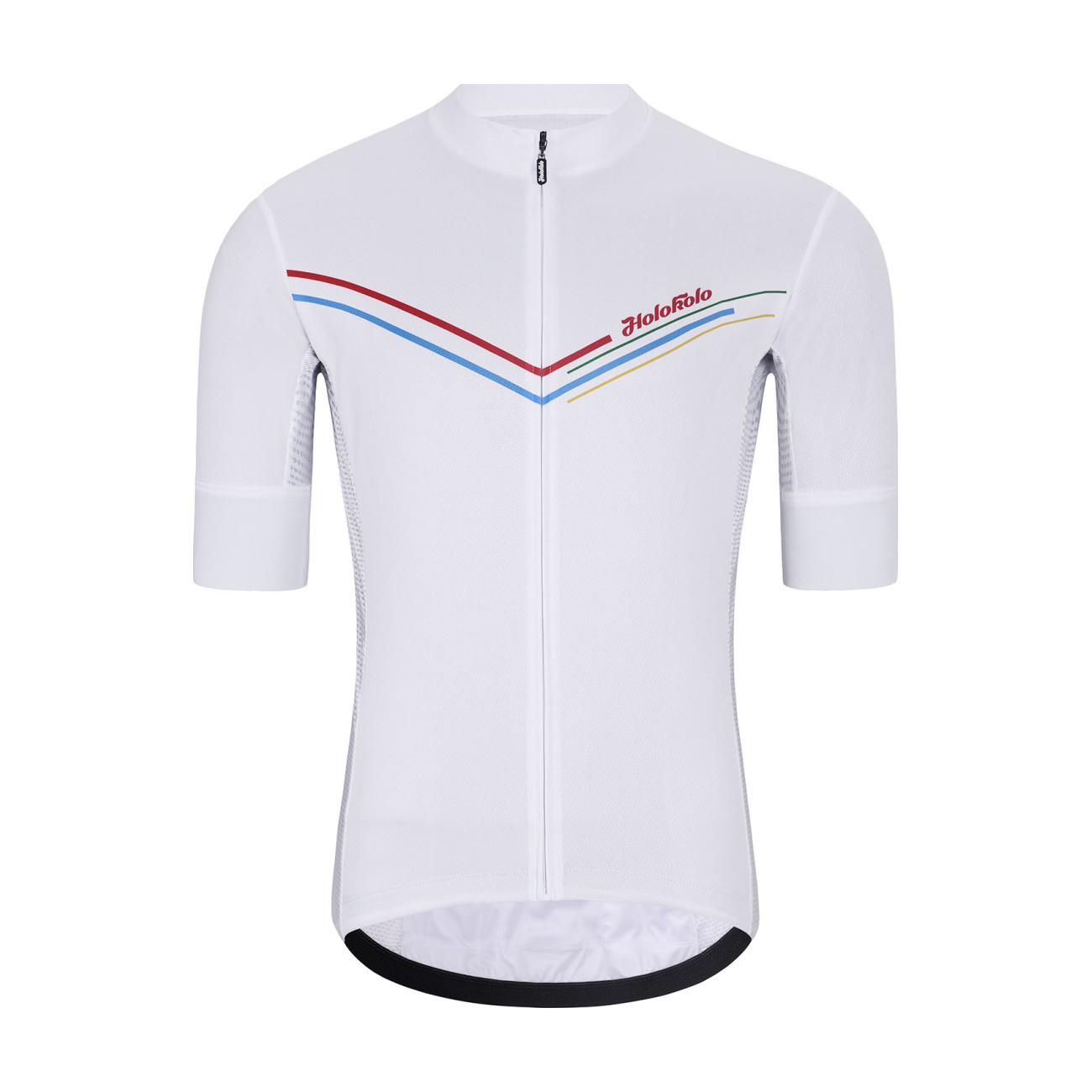HOLOKOLO Cyklistický dres s krátkym rukávom - LEVEL UP - biela 2XL