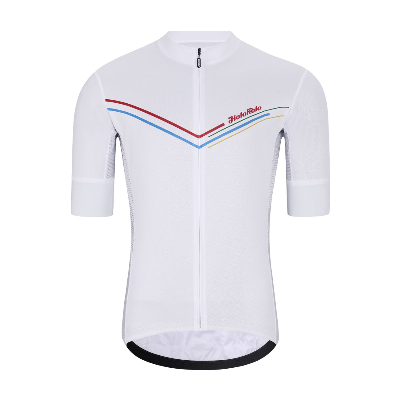 HOLOKOLO Cyklistický dres s krátkym rukávom - LEVEL UP - biela