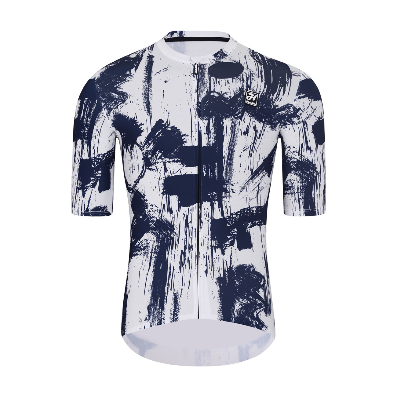 HOLOKOLO Cyklistický dres s krátkym rukávom - STROKES - biela/čierna