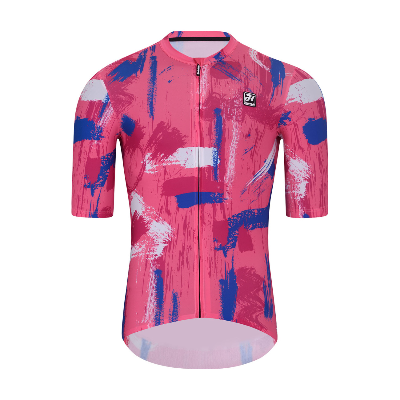 HOLOKOLO Cyklistický dres s krátkym rukávom - STROKES - ružová/modrá