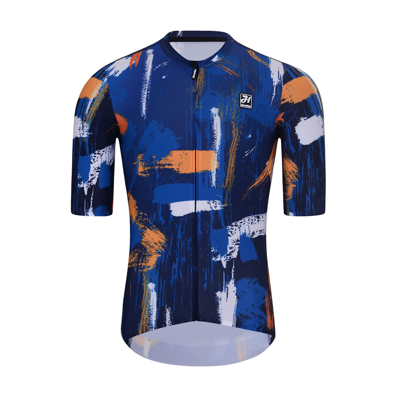 HOLOKOLO Cyklistický dres s krátkym rukávom - STROKES - oranžová/modrá