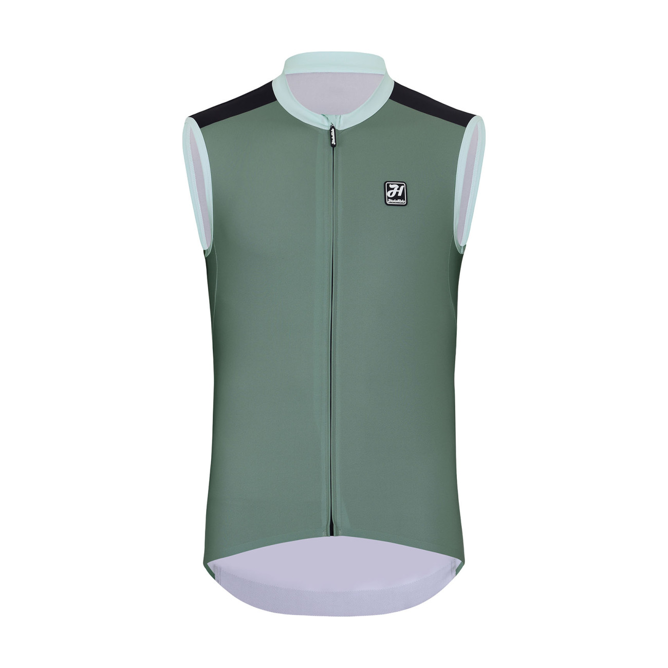 HOLOKOLO Cyklistický dres bez rukávov - SIMPLE - zelená/čierna