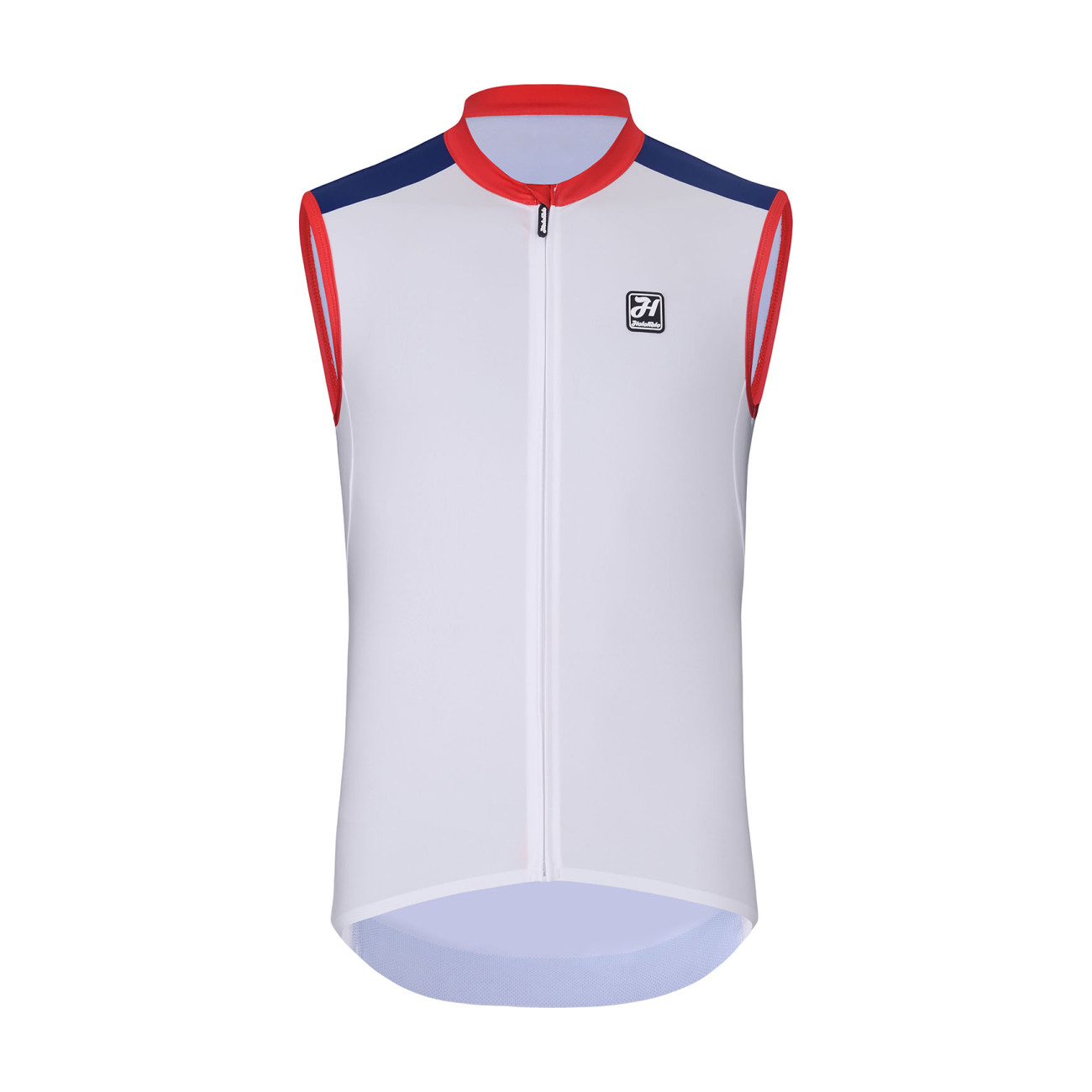 HOLOKOLO Cyklistický dres bez rukávov - SIMPLE - biela/modrá 4XL