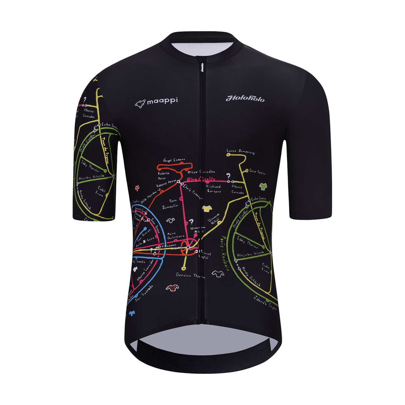 
                HOLOKOLO Cyklistický dres s krátkym rukávom - MAAPPI DARK - čierna/viacfarebná 5XL
            