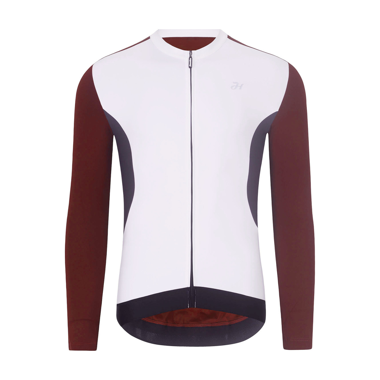 HOLOKOLO Cyklistický dres s dlhým rukávom zimný - SPECIAL - biela/bordová