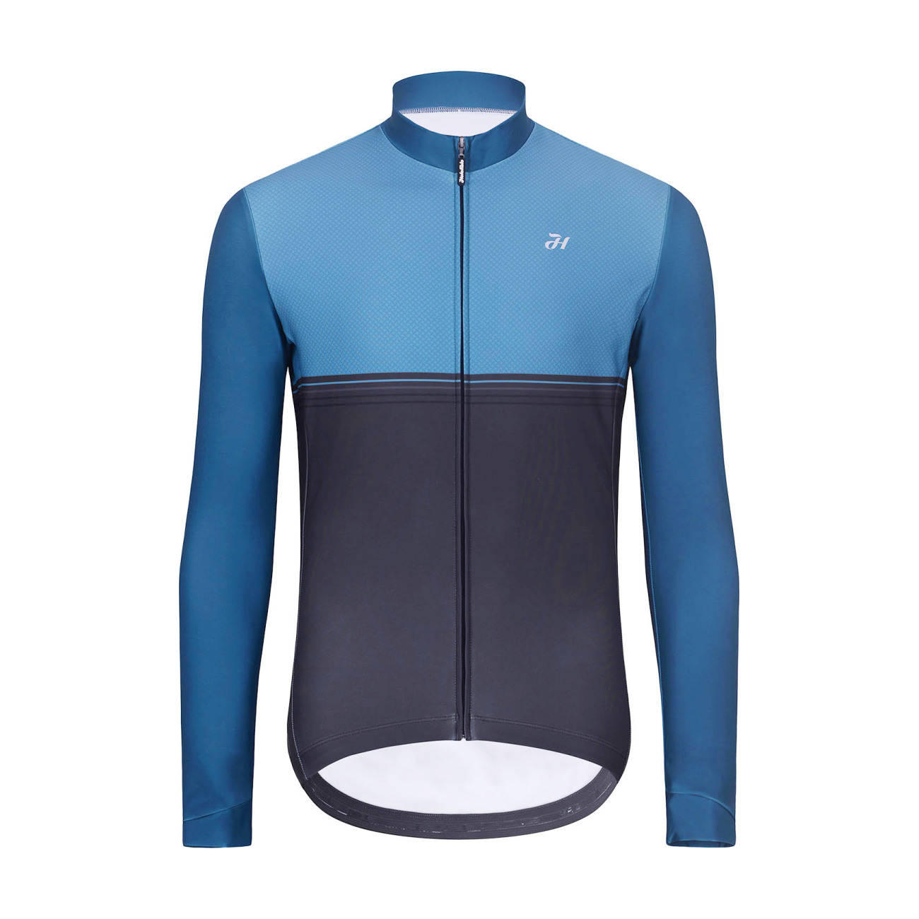 HOLOKOLO Cyklistický dres s dlhým rukávom zimný - STRIPES WINTER - modrá