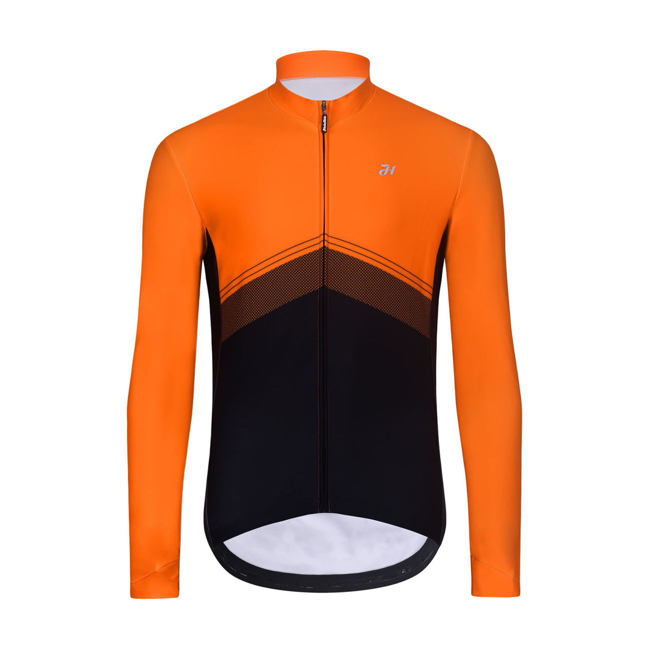 HOLOKOLO Cyklistický dres s dlhým rukávom zimný - ARROW II WINTER - oranžová/čierna