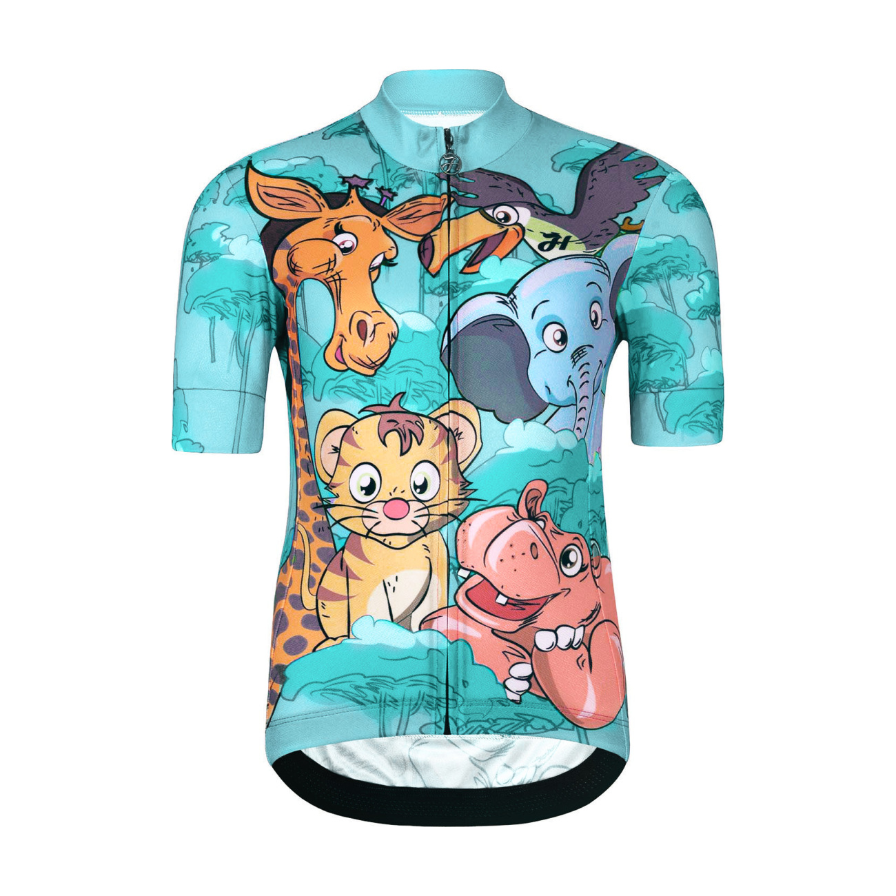 HOLOKOLO Cyklistický dres s krátkym rukávom - SAFARI - tyrkysová/viacfarebná