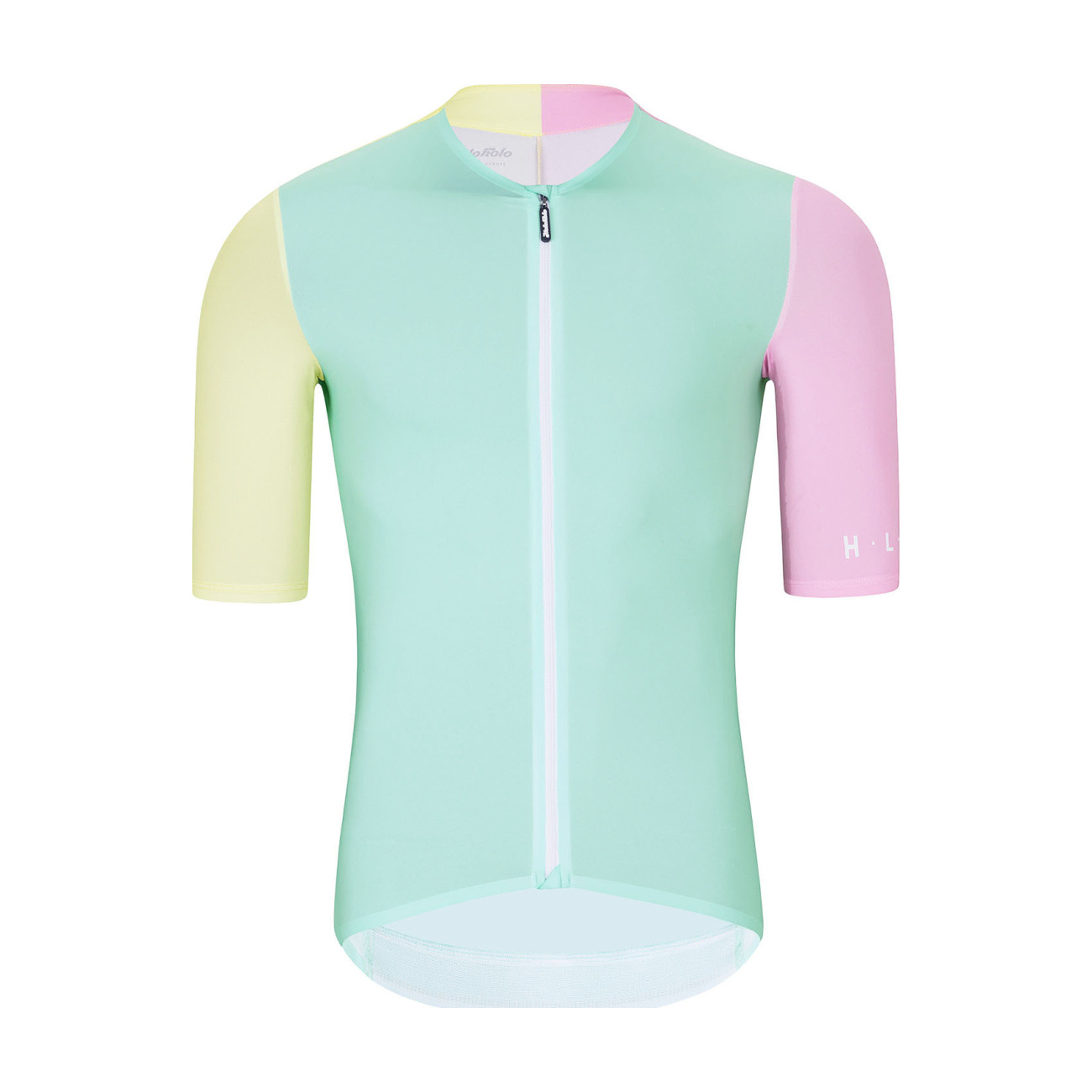 HOLOKOLO Cyklistický dres s krátkym rukávom - PERFORMANCE - svetlo zelená/viacfarebná