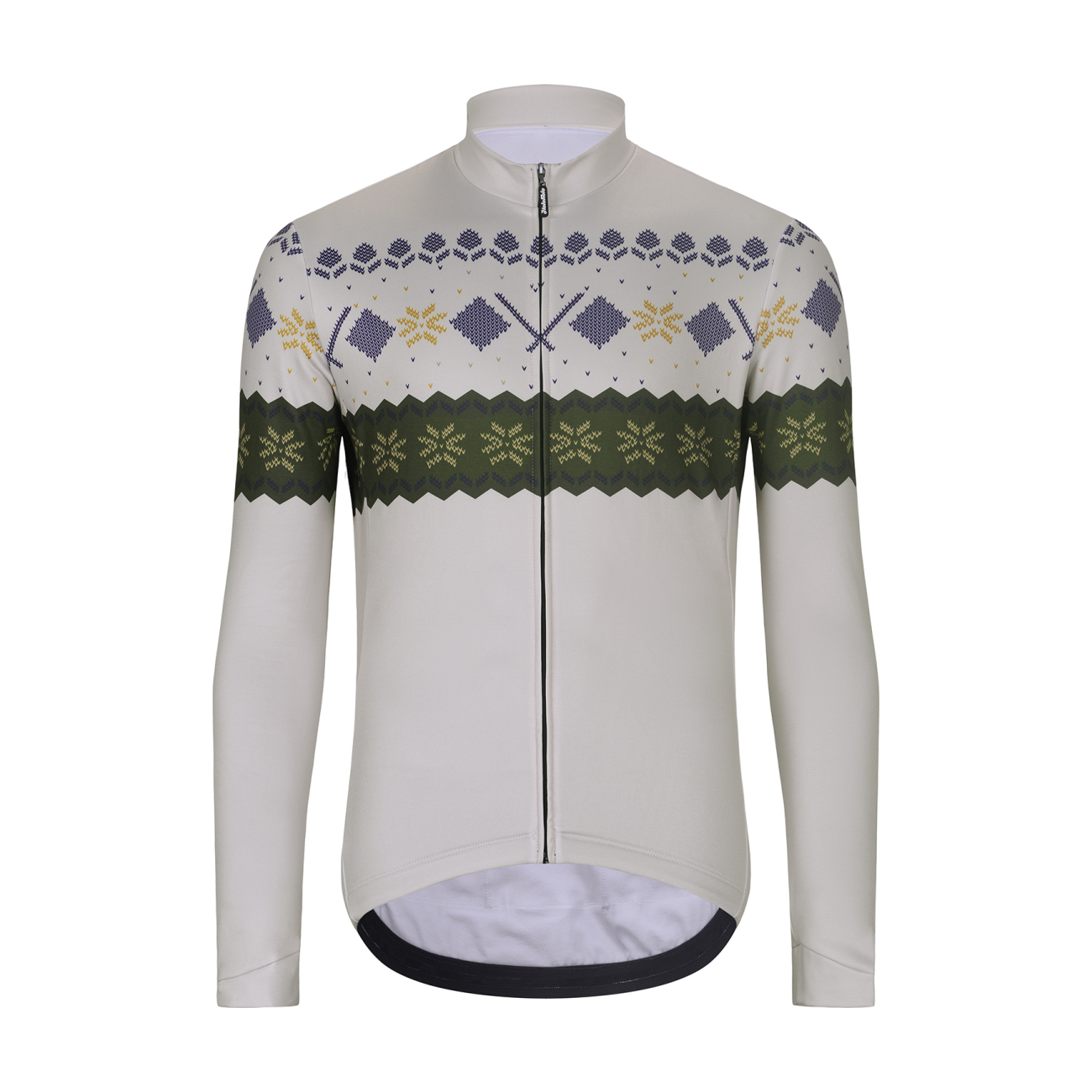 HOLOKOLO Cyklistický dres s dlhým rukávom zimný - FROSTTRAIL WINTER - šedá/zelená