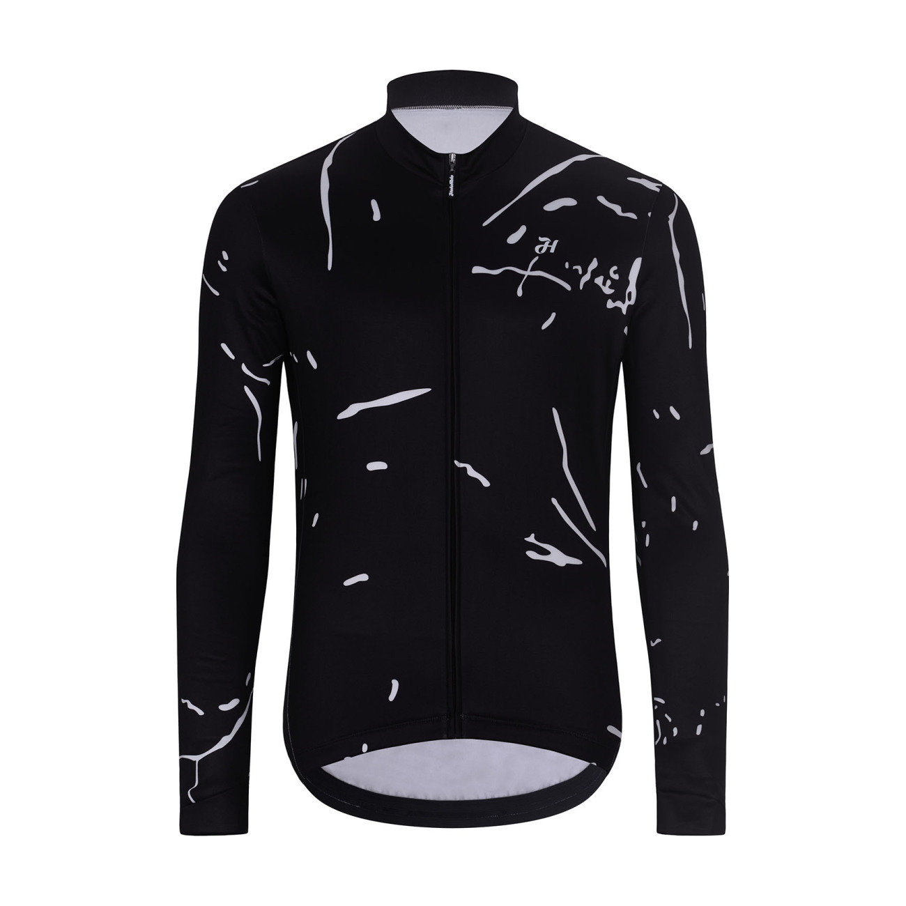 HOLOKOLO Cyklistický dres s dlhým rukávom zimný - PASSION WINTER - čierna/biela