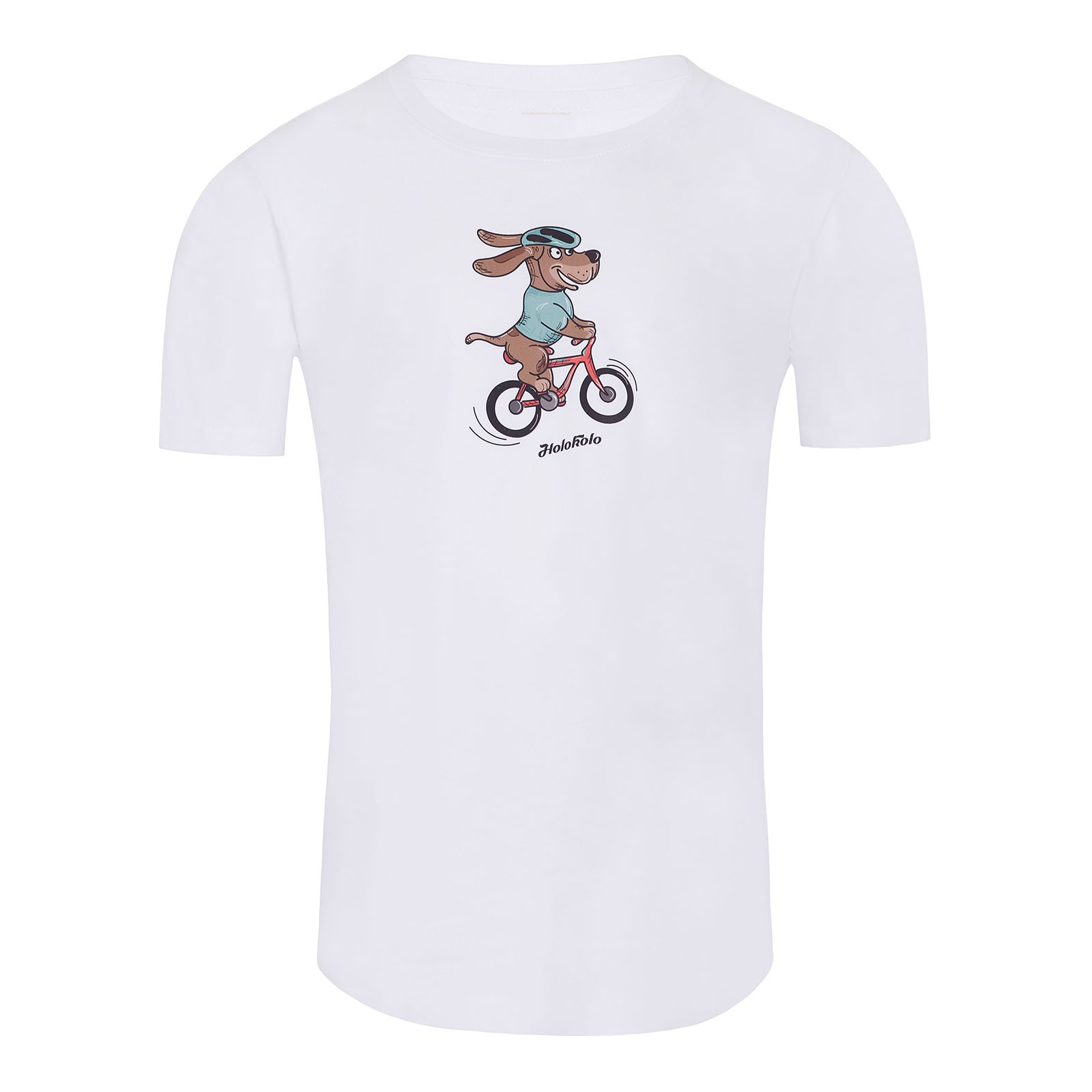 NU. BY HOLOKOLO Cyklistické tričko s krátkym rukávom - PEDAL POWER - biela