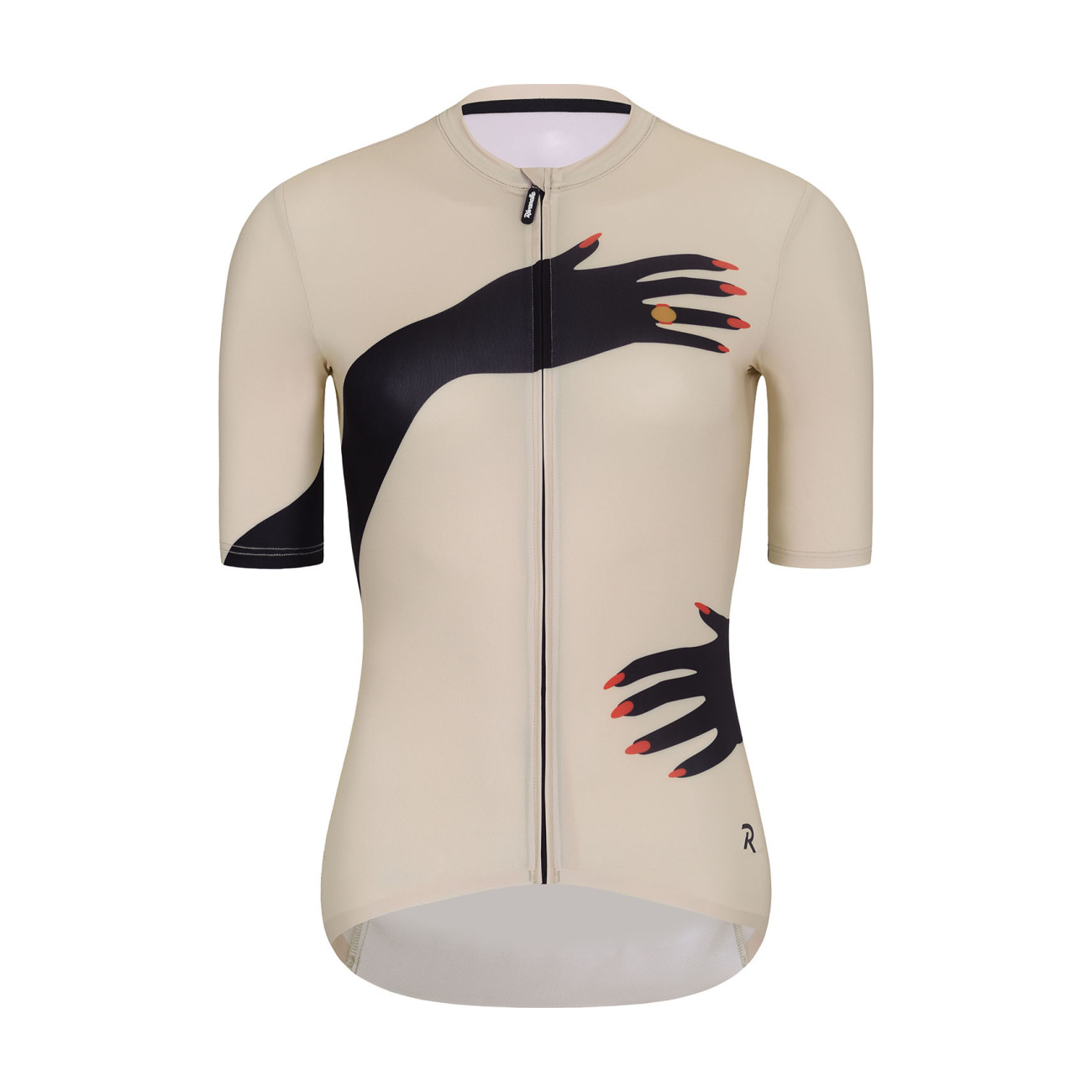 
                RIVANELLE BY HOLOKOLO Cyklistický dres s krátkym rukávom - HANDS LADY - béžová/čierna XL
            